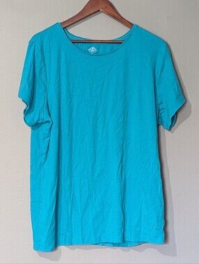 St John's Bay Women's Bright Teal Short Sleeve T-Shirt
